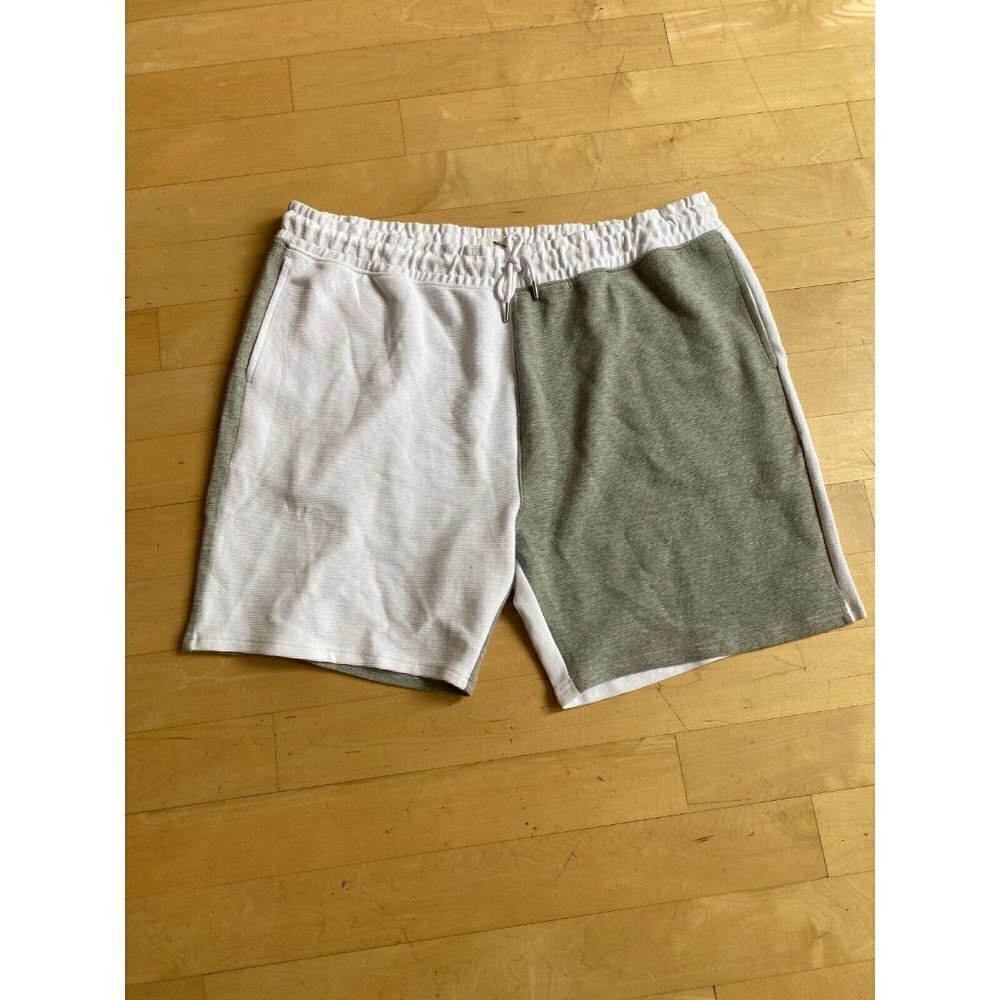 Bp "ottomna" colorblock white gray casual stretch shorts men's